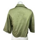 ZARA  100% Linen Green Cropped Collared Wide Short Sleeves Button Up Shirt Top XS Photo 1