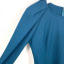 Esley  Pleated Shoulder Sheath Dress Long Sleeve Button Cuff Blue Size Medium Photo 9