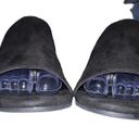 American Eagle  Women Black Suede Slip On Mule Block Heel Open Toe Size 9 Shoe Photo 2