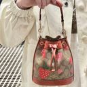 Coach  Mini Dempsey Bucket Bag In Signature Canvas With Wild Strawberry CH164 Photo 5