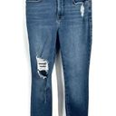 Good American Mid Rise Ankle Crop Distressed Raw Hem Skinny Jeans S 2/26 Stretch Photo 0