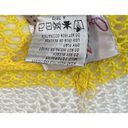 Quacker Factory Swimsuit Cover Up Crochet Sweater White Yellow Stripe Knit Sz 3X Photo 6