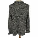 Lane Bryant Marled Black Silver Metallic Knit Fringe Cardigan Sweater Plus 18 Photo 3