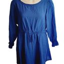 Isabel Maternity  ROYAL BLUE FRONT TIE LONG SLEEVE BLOUSE TOP L Photo 3