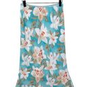 XOXO Vintage 90s Y2K  Jeans Satiny Turquoise Floral Print Flared Midi Slip Skirt Photo 0