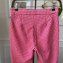 ZARA  Red Pink Gingham Cropped Mini Flare Trouser Pants S Photo 7