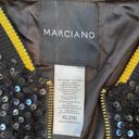 Marciano 🧥 Black Sequin Bomber Jacket Sz Girl XL but could fit Women XXS/XS EUC Photo 4