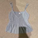 American Threads Light Blue Ruffle Tank Top Size Medium Photo 0