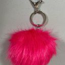 Poof Hot Pink Neon Faux Fur Furry Fuzzy Pom-Pom Key-Chain Key-Ring Key-Clip Fashion Accessory 🐰✨ Photo 0