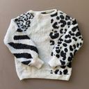 Vince Camuto Zebra Jacquard Fuzzy Knit Sweater Photo 3