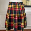 Bermuda Vintage Browns of  Wool Plaid Wrap Pleat Mini Skirt Buckle S Photo 1