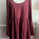 Known Supply • NWT Burgundy Jupiter Tiered Dress Organic Cotton Size XL Photo 4