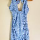 Cotton Candy LA Blue Paisley Print Halter Dress Photo 1