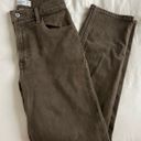 Abercrombie & Fitch Curve Love  Ultra High Rise 90s Straight Jean in Dark Brown Photo 1