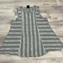 Bobeau Gray with White Embroidery Sleeveless Flare Fit Tank Top Size Small Photo 0