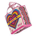 Brighton  Rainbow Bright Canvas Tote Bag Purse- pink-heart Tom Clancy NWT Photo 2