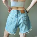 Levi's Vintage  505 Light Wash Raw Hem High Waist Cut Off Shorts Photo 2