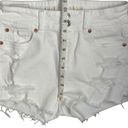 American Eagle  Super High Rise Shortie Women's 4 White Distressed Summer Denim Photo 5