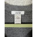 Cache Vintage  Womens Medium V-Neck Sweater Silver Sequin Gray Long Sleeve Y2K Photo 3