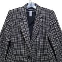 Sag Harbor  Women's  Black Cream Brown Plaid Woolblend Blazer Jacket Sz 8 Photo 4