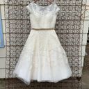 Oleg Cassini  Cap Sleeve Illusion Wedding Dress size 14 Photo 3