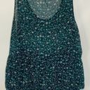 Kirra  Women's Sleeveless Ditsy Floral Scoop Neck Sheer Peplum Blue Top Size S Photo 5