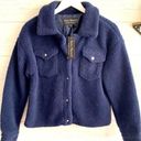 Jason Maxwell  Navy Sherpa Bomber Jacket Photo 1