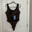 Mugler Embossed Bodysuit in Chocolate Size 42 Photo 4