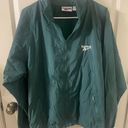 Reebok Vintage  Green Zip Up Nylon Windbreaker Pull Out Hoodie Adult Size Medium Photo 1