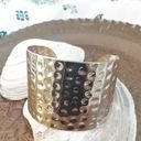 Gold tone Hammered Metal Cuff Bracelet Photo 4