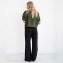 Loft Anne Taylor  Linen Julie Curvy Classic Trouser | Black | NWT Photo 1