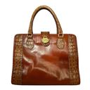 Brahmin Vintage  Brulee Tuscan Satchel - Cognac Leather Croc-Embossed Handbag Photo 0