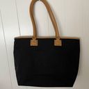 Hartmann XL Large Canvas Leather Tote Bag Purse Travel Black Tan 18” x 12” x 6” Photo 5