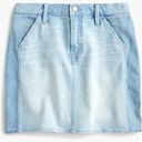 J.Crew  Two Tone Denim Mini Skirt Light Wash Size 4 Photo 0