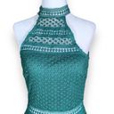 Pretty Little Thing  Dress Emerald Green Lace Tiered Bodycon Sleeveless Mini Photo 3