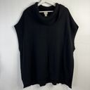 Chico's Chico’s Size 3 XL 16 Nina Cowl Neck Sweater Cotton Blend Black Sleeveless Poncho Photo 2