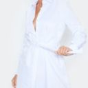 Pretty Little Thing White Pleated Shirt Dress Photo 1