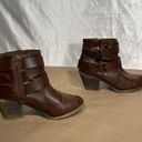 blowfish  Brown Leather Heeled Ankle Boots Women’s Size 6 Photo 5