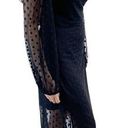 Yumi Kim NEW  Womens M Wicked Game Wrap Dress Black Swiss Dot Maxi Sheer Witchy Photo 1