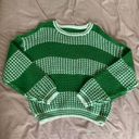 Boutique Crochet Green Knit Sweater Photo 0