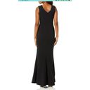 Dress the Population NWT  Sandra Plunge Crepe Trumpet Gown Black Size XL Photo 1