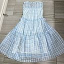 Calvin Klein Blue & White Plaid Checker Seersucker sleeveless Mini Dress- Size Small Photo 0