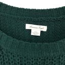 American Eagle  Women’s Forest Green Slouchy Oversized Chenille Sweater Photo 7