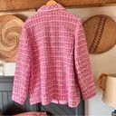 Isaac Mizrahi New Pink tweed  live! Novelty Tweed One Button Blazer Blazer Photo 3