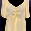 Hippie Rose Yellow blouse with back tie- size large Photo 0