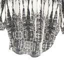 Alberto Makali  Black White Ikat Print Lace Back Hi/Low Tunic Top L Photo 2