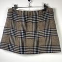 Rachel Zoe  Size 2 Plaid Mini Skirt Pleated Brown, Navy, White Preppy Wool Blend Photo 1