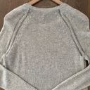 BCBGMAXAZRIA 100% Cashmere Long Sleeve Crew Neck Sweater Light Grey Extra Small Photo 6