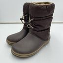 Crocs  Women's Brown Nadia Fleece Lined Winter Rain Boots Size 5W Photo 0