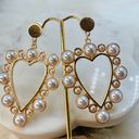 Nordstrom gold pearl heart earrings Photo 3